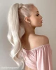 Platinum Blonde - Wrap Ponytail Clip In Hair Extensions 12 / 16 / 22 Inch