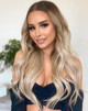 Santorini Blonde - Luxurious 26" Silk Seamless Clip In Human Hair Extensions 300g :Rooted: