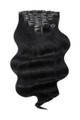 Jet Black - Invisible 20" Deluxe Clip In Remy Human Hair Extensions 200g