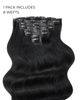 Jet Black - Invisible 20" Deluxe Clip In Remy Human Hair Extensions 200g