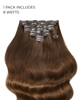 Chocolate - Invisible 20" Deluxe Clip In Remy Human Hair Extensions 200g