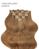 Chestnut - Invisible 20" Deluxe Clip In Remy Human Hair Extensions 200g
