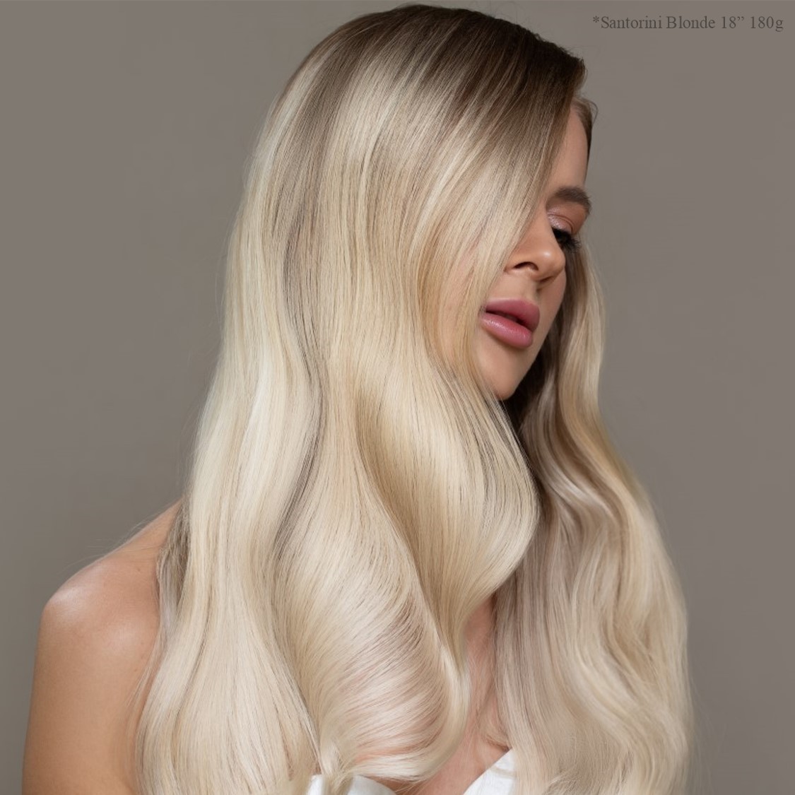 Platinum Blonde - Double Wefted Lace Full Head Clip in Human Hair Extensions