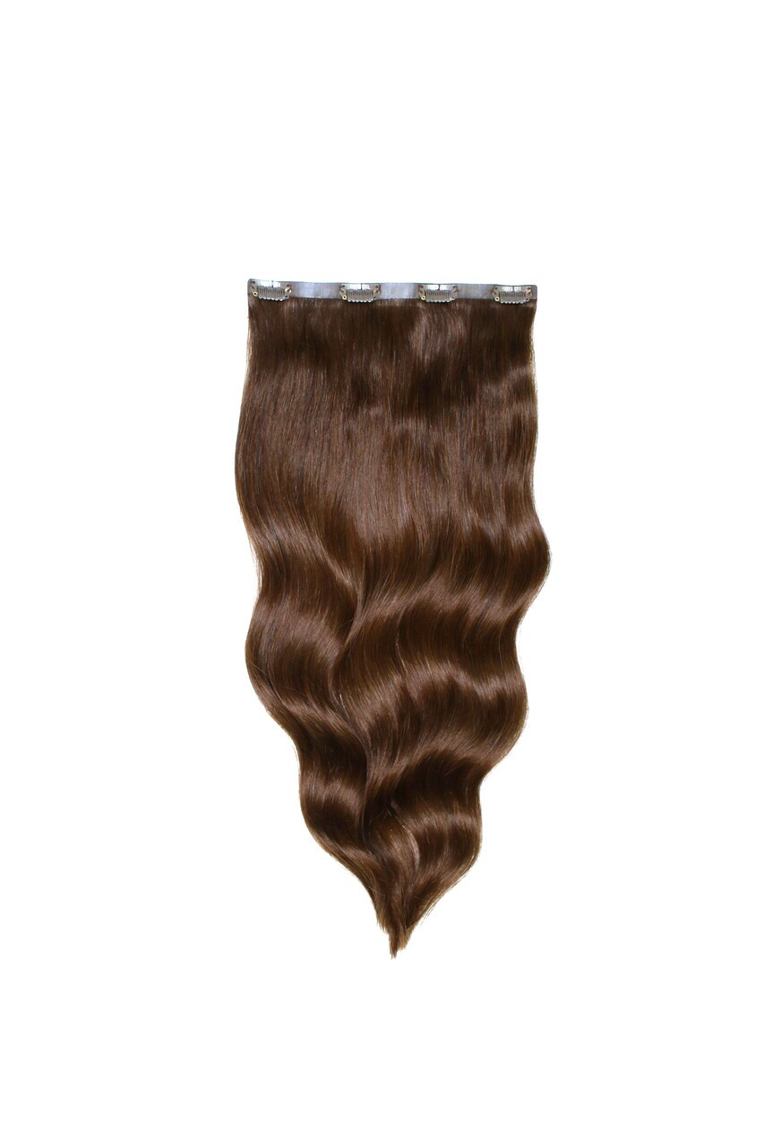 Chocolate Volumizer Clip In Human Hair Extensions