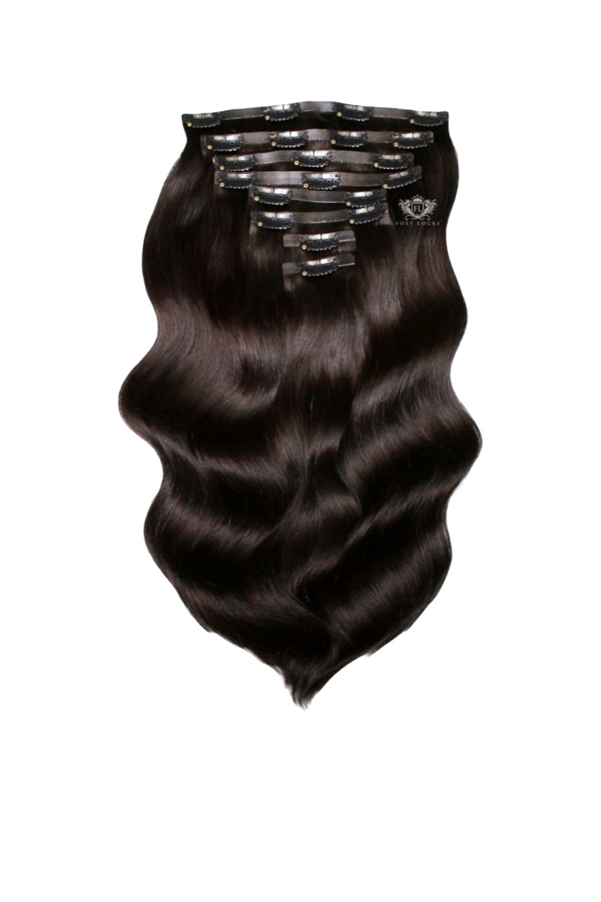 Brown Black - Seamless Clip In Remy Human Hair Extensions