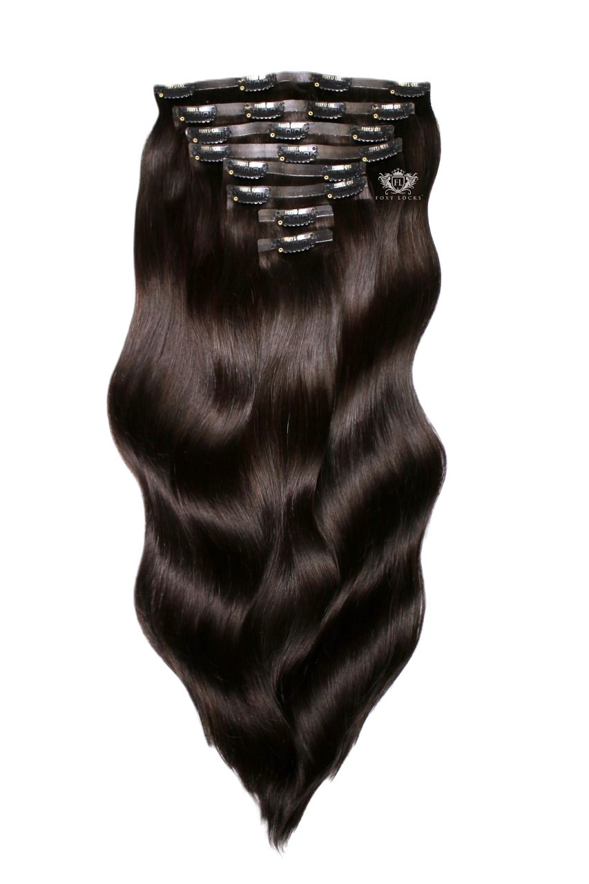 Brown Black - Seamless Clip In Remy Human Hair Extensions