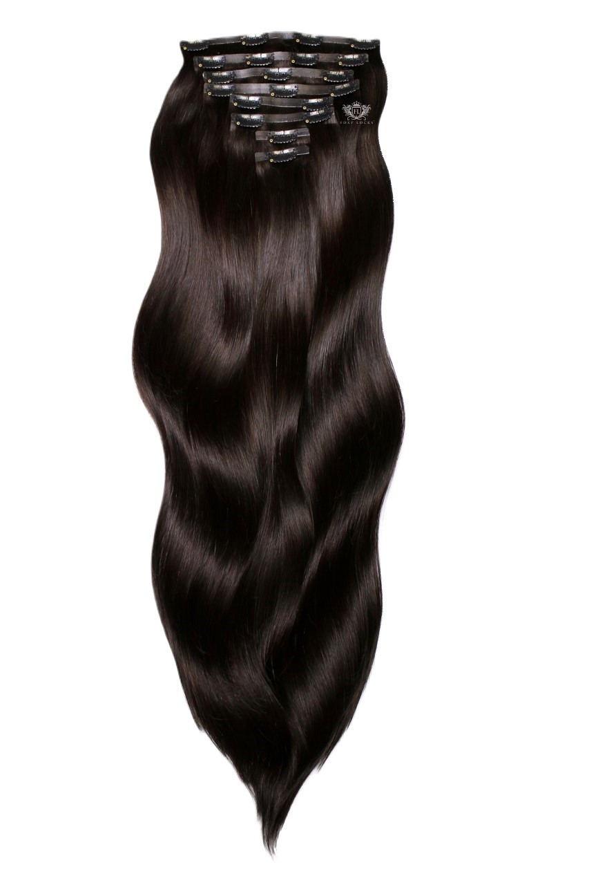 Brown Black - Seamless Clip In Remy Human Hair Extensions