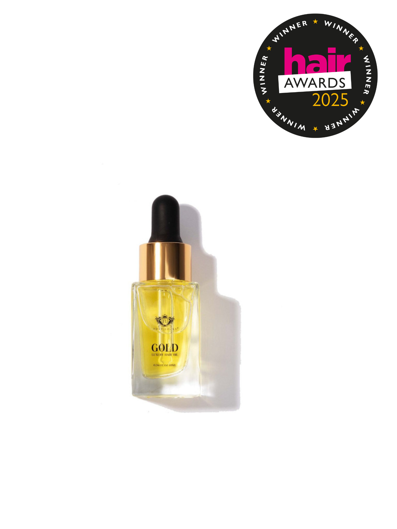 Foxy Locks Luxury GOLD Hair Oil 10ml Travel Size - infused with Argan oil | Collagen | Keratin