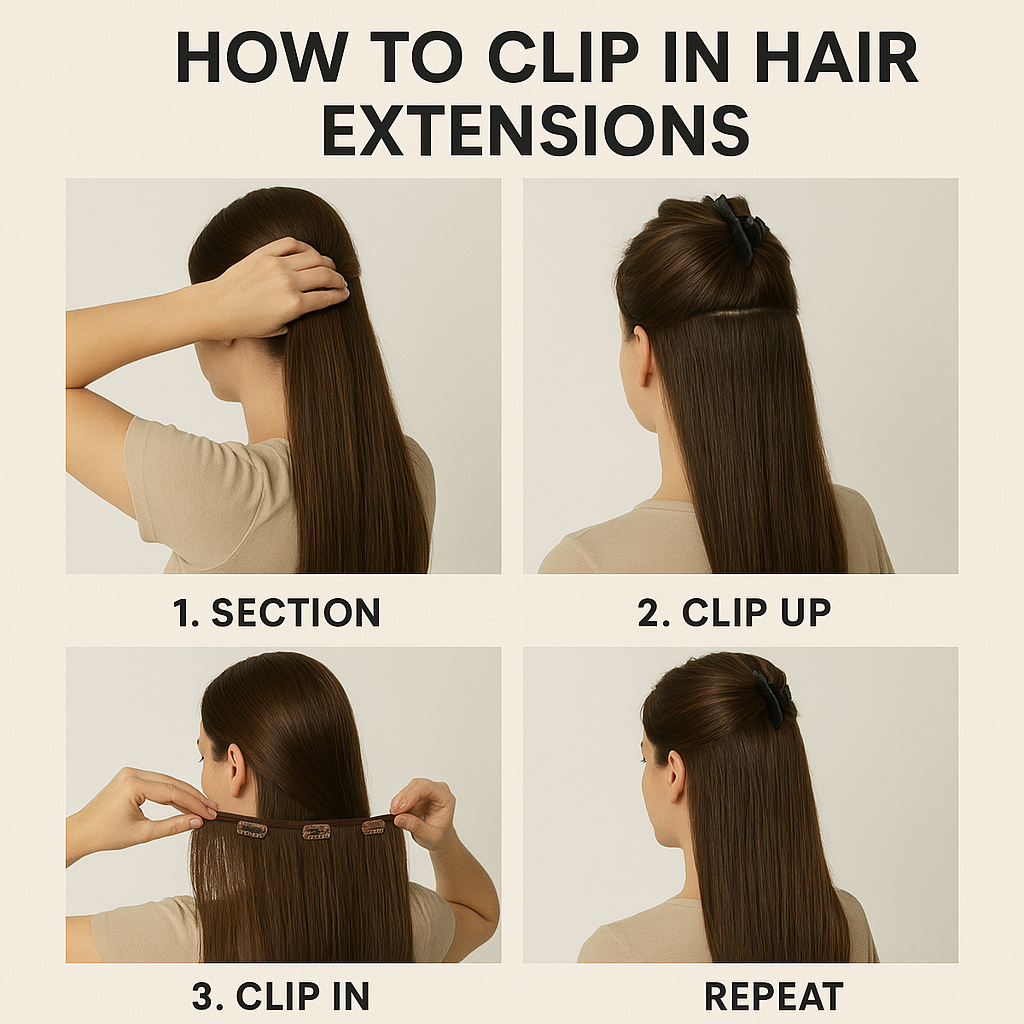 Clip-In Hair Extensions for Beginners – Easy Styling Tips for Afro and European Hair 6 HOW TO INSTALL CLIP-IN HAIR EXTENSIONS