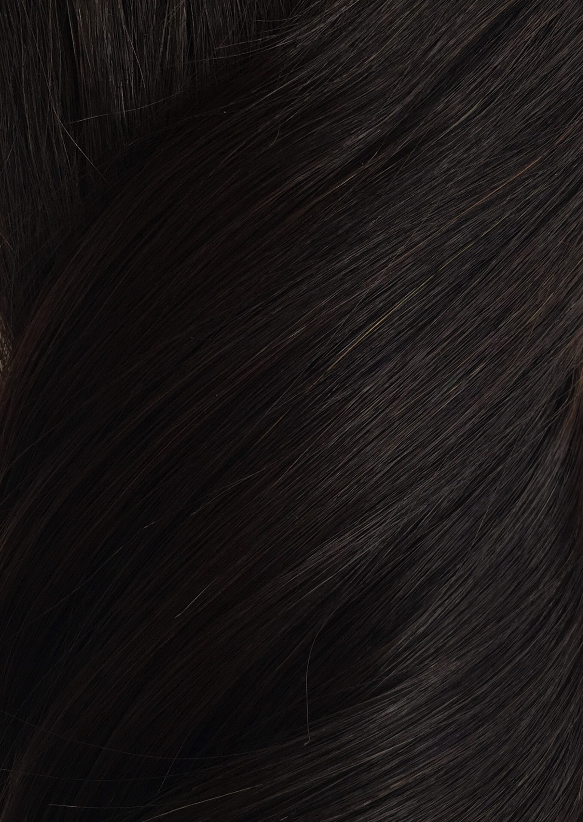 Brown Black - Double Wefted Lace Full Head Clip in Human Hair Extensions