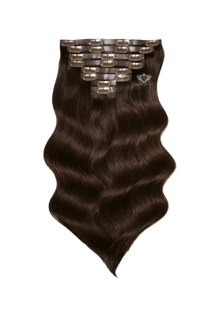 Skinny Clip-In (Single Piece) - Natural Wave | 14 Small (2 Clips) - Small (2 Clips) / 14 / 6 - Chestnut