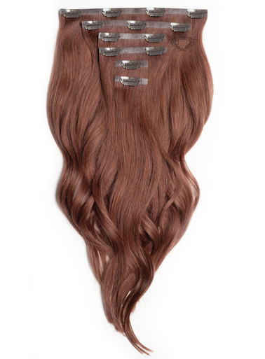 Mahogany Luxurious 24 Silk Seamless Clip In Hair Extensions 280g Final Sale
