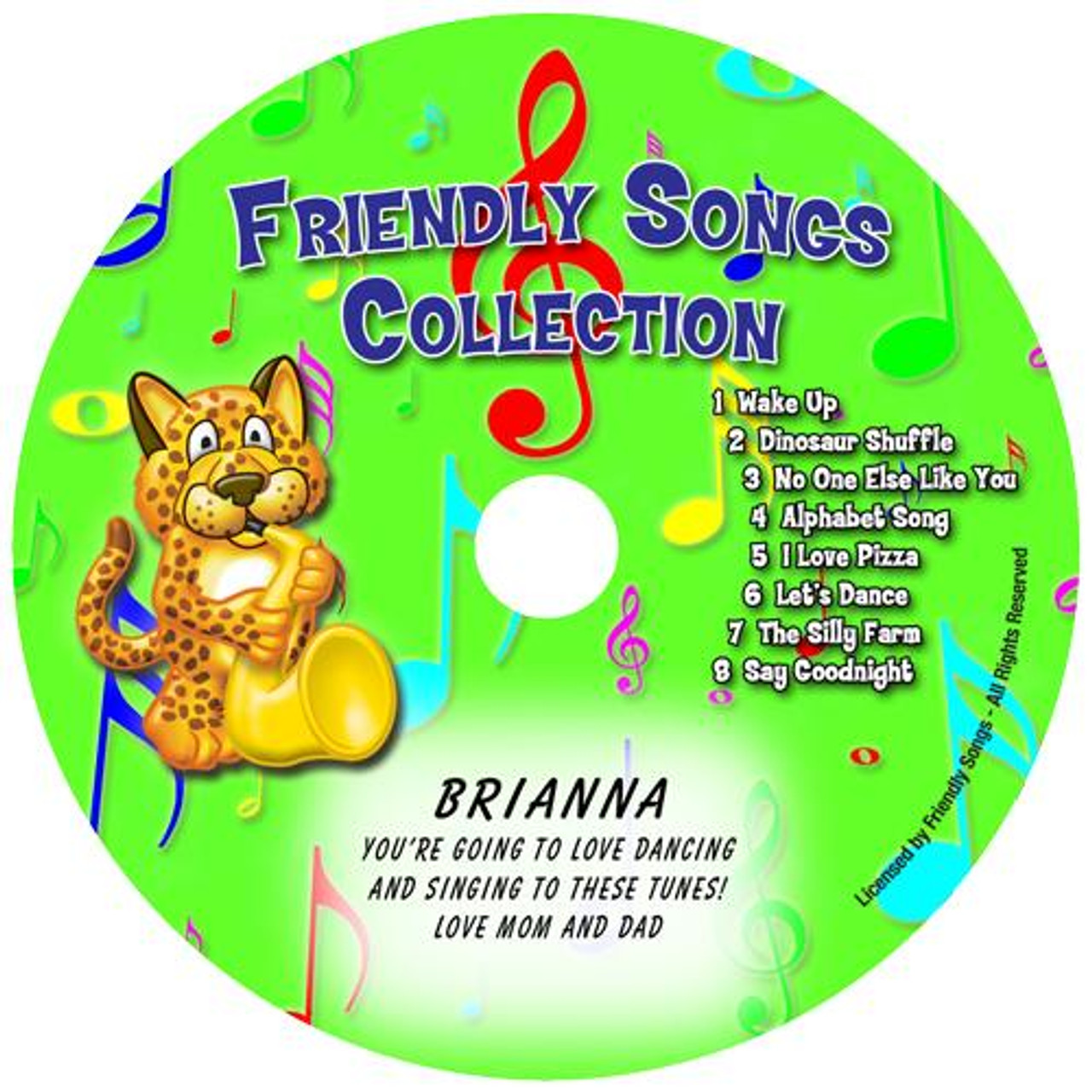 Friendly Songs Collection Personalized Kids Music CD