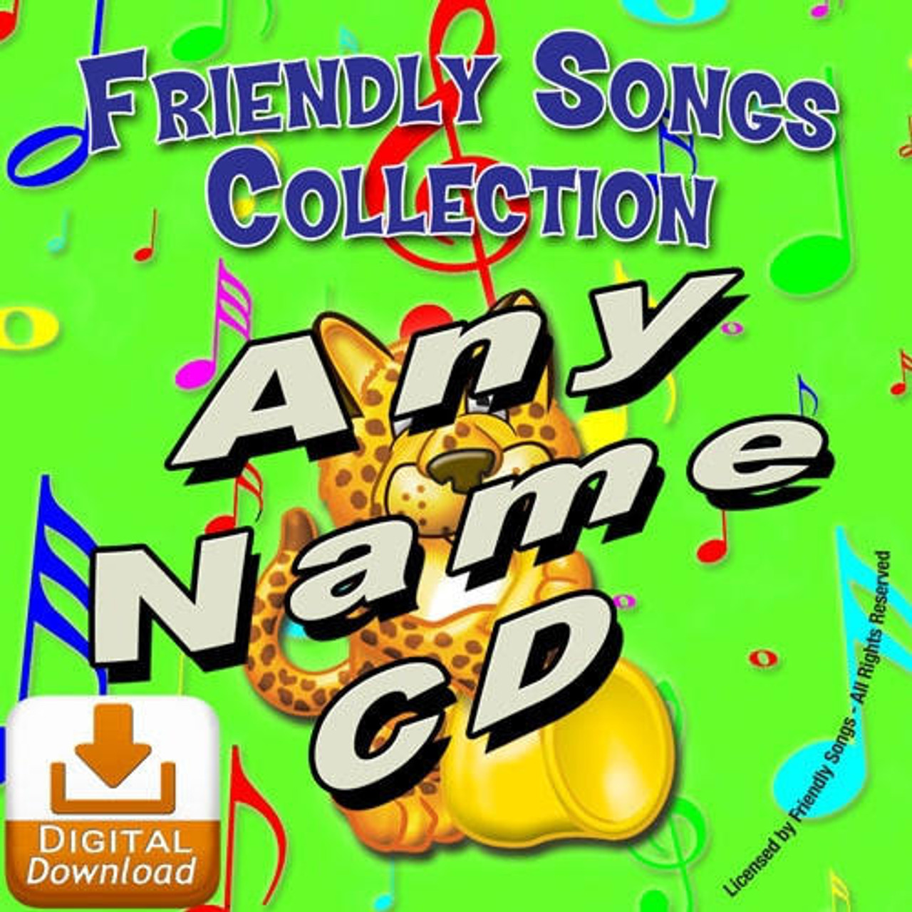 DIGITAL DOWNLOAD CUSTOM NAME Friendly Songs Collection Personalized Music Album