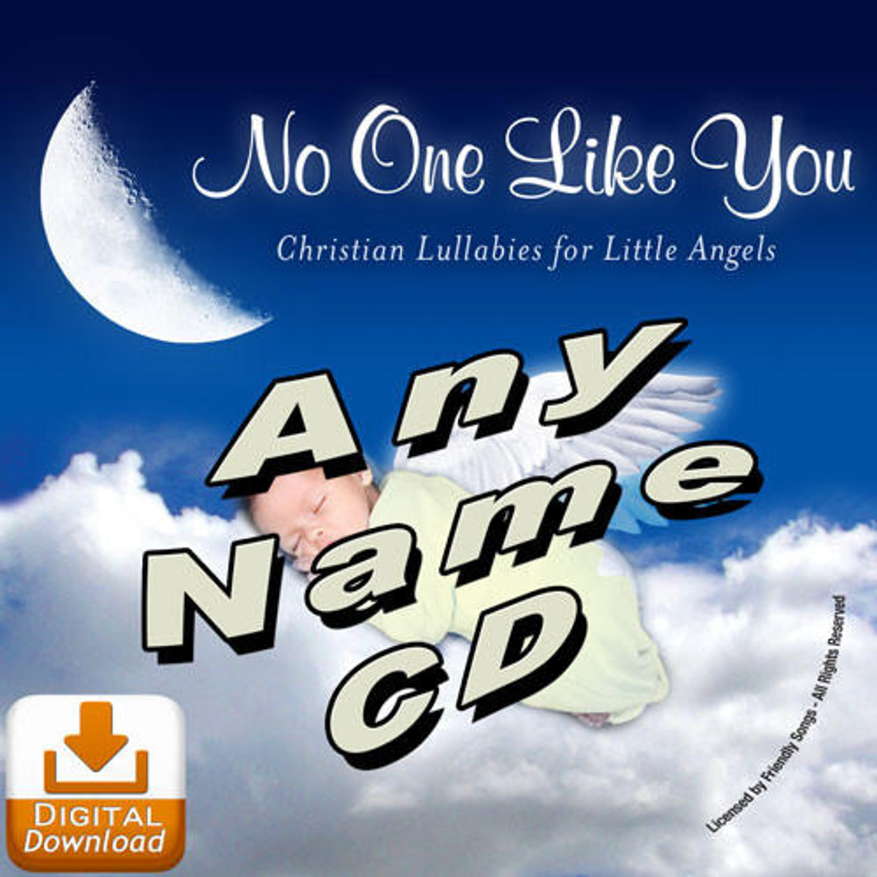DIGITAL DOWNLOAD - CUSTOM NAME - No One Like You Personalized Childrens  Christian Lullaby Music Album - Personalized Friendly Songs