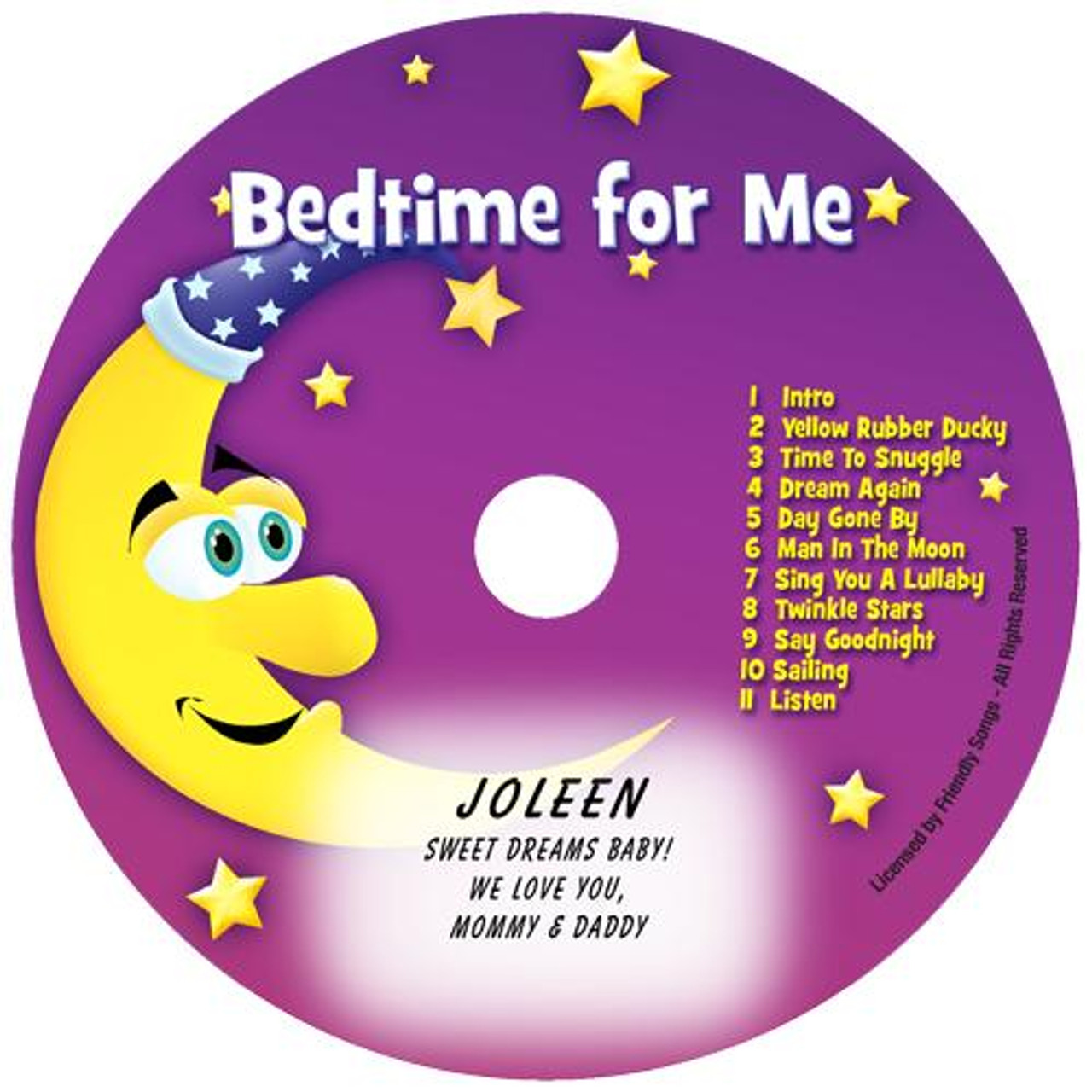 Bedtime for Me Personalized Kids Lullaby Music CD