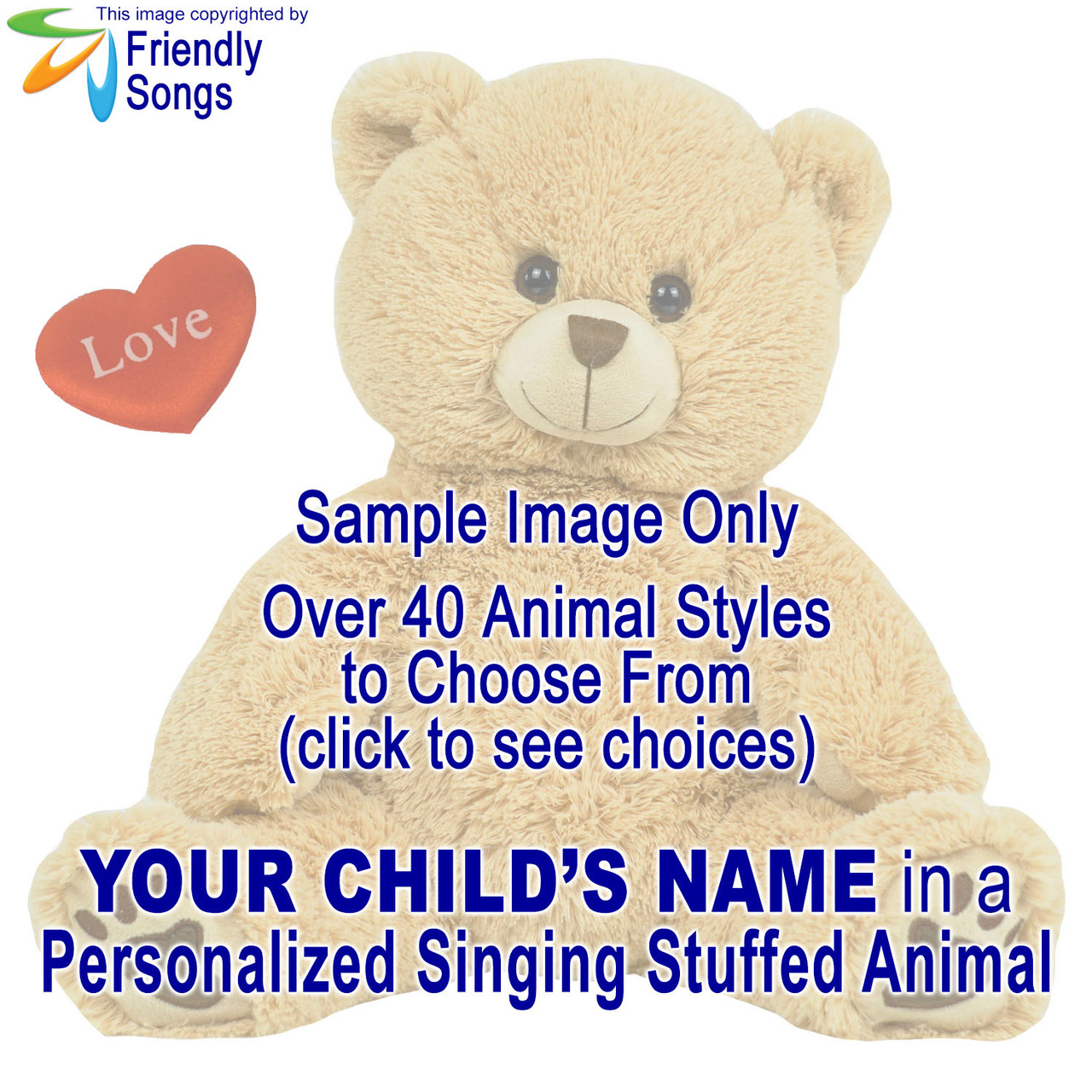 YOUR CHILD'S NAME in a Personalized Singing Stuffed Animal