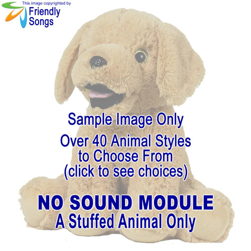 Friendly Songs NO SOUND MODULE in a Personalized Singing Stuffed Animal. Choose from over 40 Styles of Stuffed Animals.
