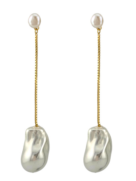 Rain Gold Chain Pearl Drop Earrings