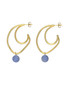 Sonne Belle Gold Blue Lace Agate Earrings