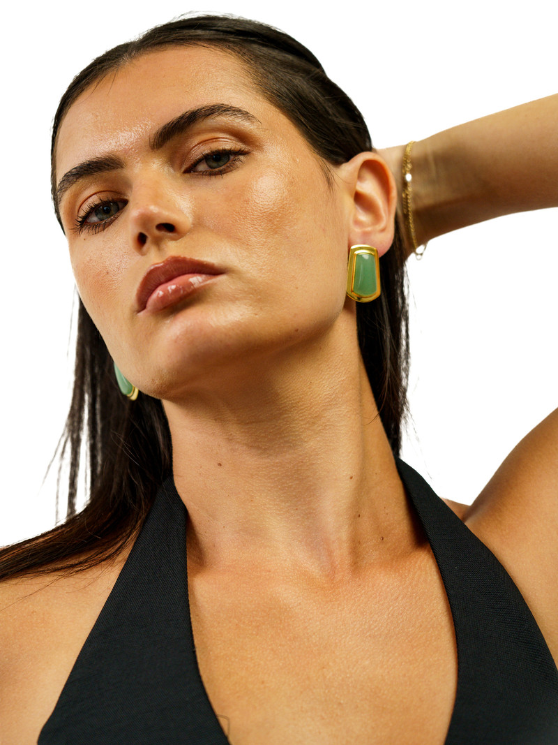 Sonne Aria Green Aventurine Earrings