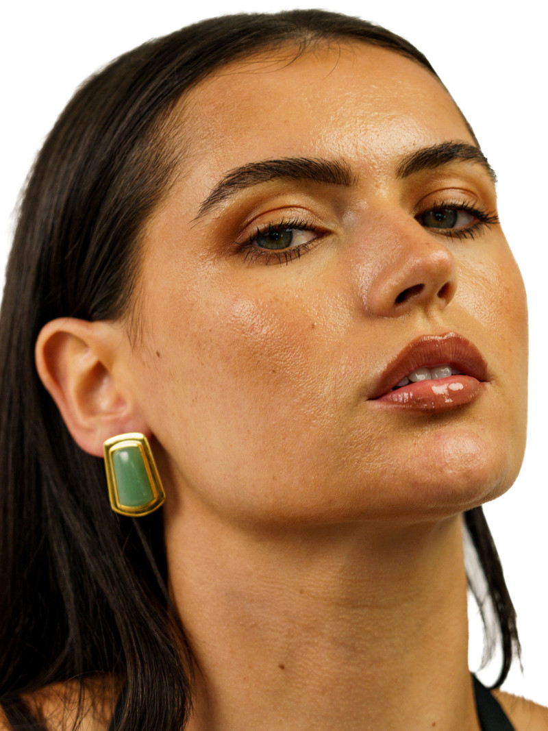 Sonne Aria Green Aventurine Earrings