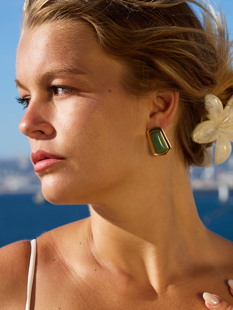 Sonne Aria Green Aventurine Earrings