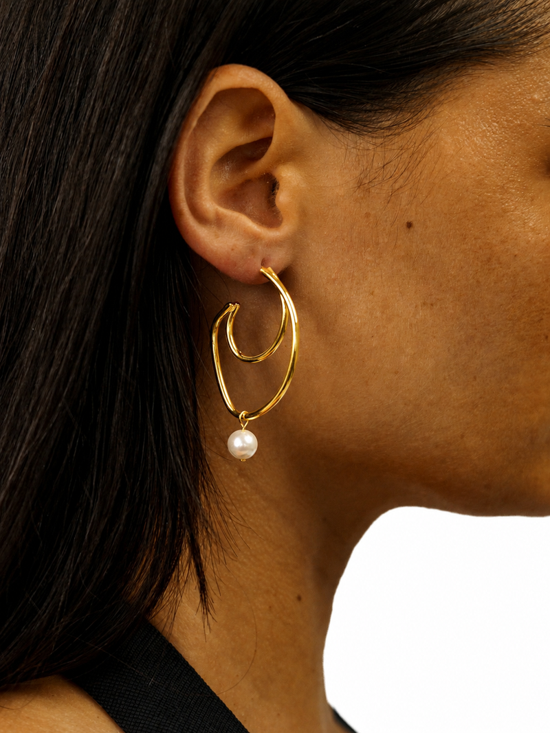 Sonne Bella Gold/Pearl Earrings