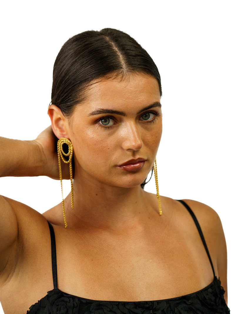 Sonne Caroline Gold Chain Earrings