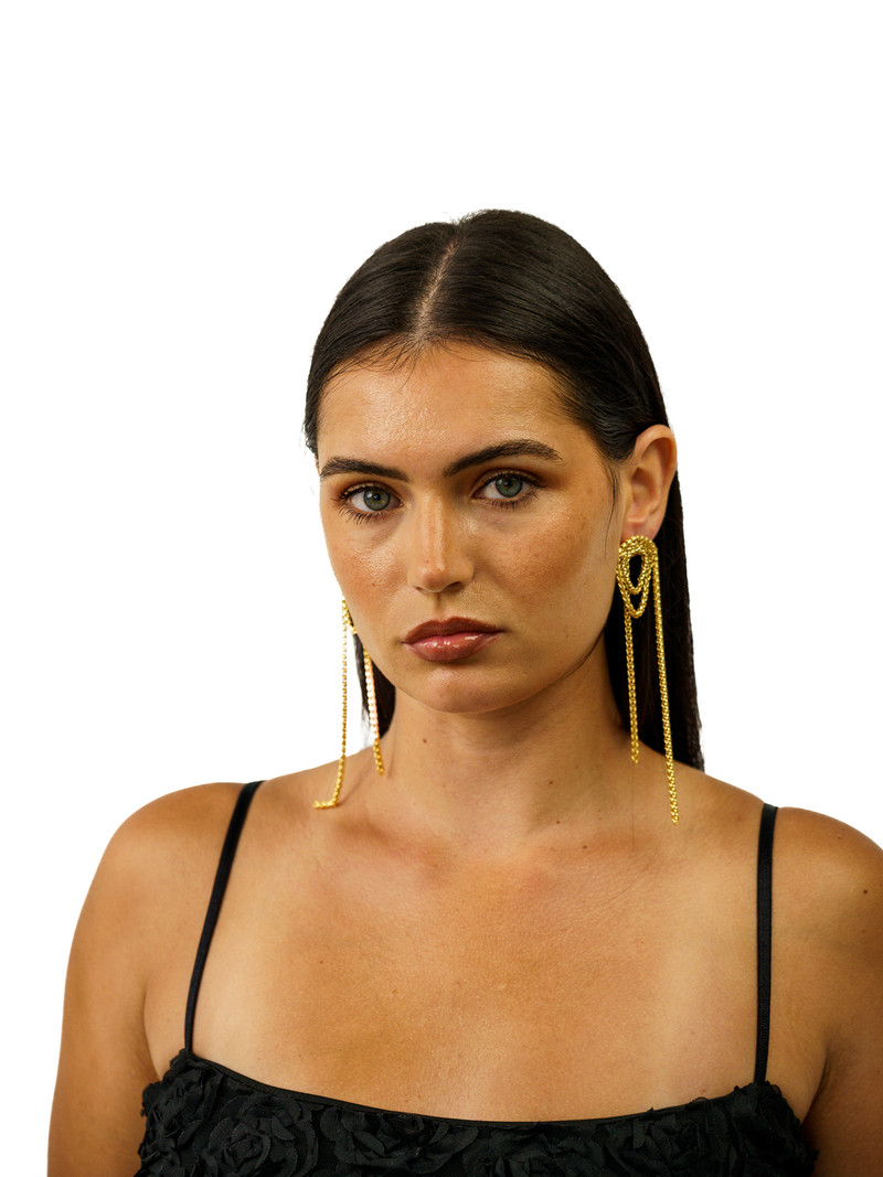 Sonne Caroline Gold Chain Earrings