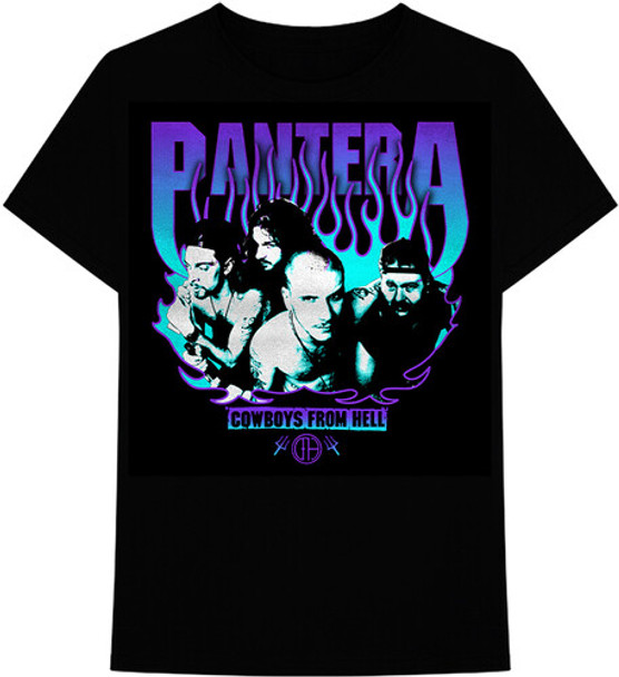 Pantera Purple Flames Cowboys From Hell SS Tee L