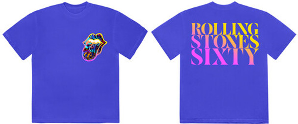 Rolling Stones Sixty Gradient Text Blue SS Tee XL