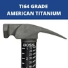Boss BH12TIPFM 12oz Titanium Hammer w Fiberglass Handle - Made in USA