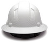 Pyramex HP54116 Ridgeline Full Brim Hard Hat 4 Point Ratchet, Matte White Graphite Pattern
