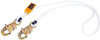 3M DBI-SALA 1232314 Rope Positioning Lanyard, 3-Foot Nylon, Single-Leg With Snap Hooks At Each End, White