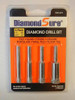 DiamondSure Diamond Drill Bit Hole Saw 4-Pack Assortment 1/4", 5/16", 3/8", 1/2" for Glass, Tile, Granite, Stone, Ceramic, Porcelain