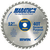 Irwin Industrial Tools 14080 12-Inch 40-Teeth 1-Inch Arbor Miter and Table Saw Blade