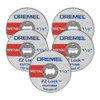 Dremel EZ456, 1 1/2-Inch (38.1 mm) Wheel Diameter, EZ - Lock™ Fiberglass Reinforced Cut-off Wheels, Rotary Tool Cutting Disc for metal cutting, 5 pieces, Medium , Red