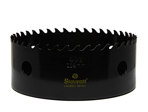 Starrett Carbide Tipped Hole Saw, 4-1/2" Diameter 1-5/8" Cutting Depth - CT412, Made in U.S.A.