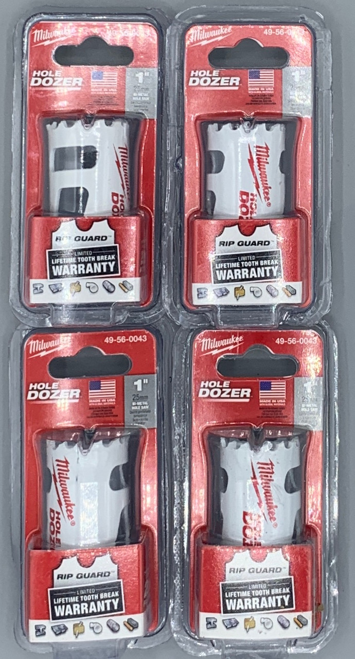 Milwaukee 49-56-43 1-Inch Hole Dozer Bi-Metal Hole Saw - 4 Pack