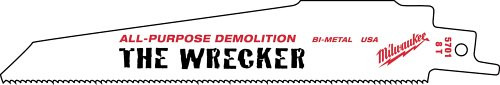 5 pack Milwaukee 48-00-5701 The Wrecker 6" x 8 TPI Sawzall Blade, All Purpose Demolition Blade
