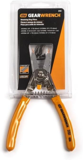 GEARWRENCH Large Universal Convertible Retaining Ring Pliers - 3151, Black