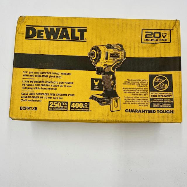 DEWALT DCF913B 20V MAX* 3/8 in. Cordless Impact Wrench with Hog Ring Anvil (Tool Only)