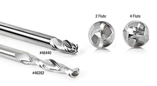Amana Tool - 46428 Solid Carbide Up-Cut Spiral Ball Nose 1/8 Radius x 1/4 Dia x 1-1/8 x 1