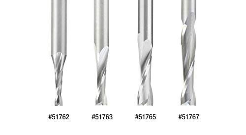 Amana Tool - (51765) Solid Carbide CNC Spiral Double 'O' Flute, Plastic Cutting 1/4 Dia x 7/8 x 1/4 Shank x 3" Long Up-Cut Route