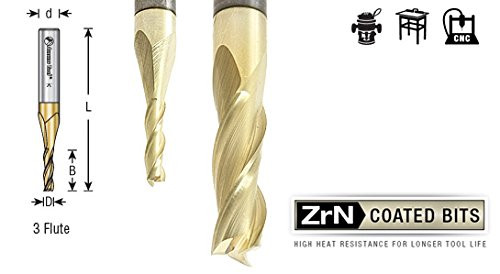 Amana Tool - 46097 Solid Carbide Spiral 1/4 Dia x 3/4 x 1/4 Shank x 2-1/2" Long Compos