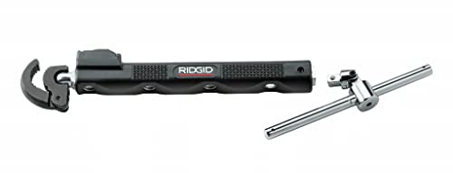 RIDGID 46753 Adjustable 10" - 17" Telescoping LED Lit Basin Pipe Wrench for Faucet , 1/2" to 1-1/4" Pipes