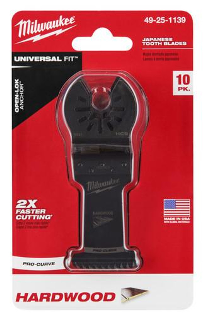 10 Pack Milwaukee 49-25-1139 Oscillating Blades 1-3/8" High Carbon Steel Open-Lok Japanese Blades for Hardwood