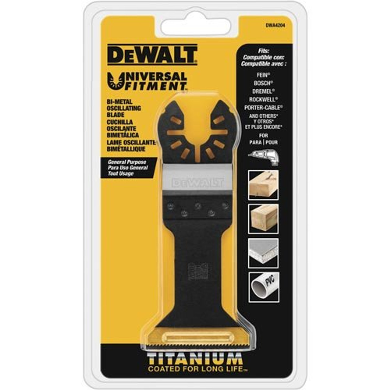 DEWALT Dwa4204 Wide Titanium Oscillating Wood with Nails Blade Express  Tool Supply