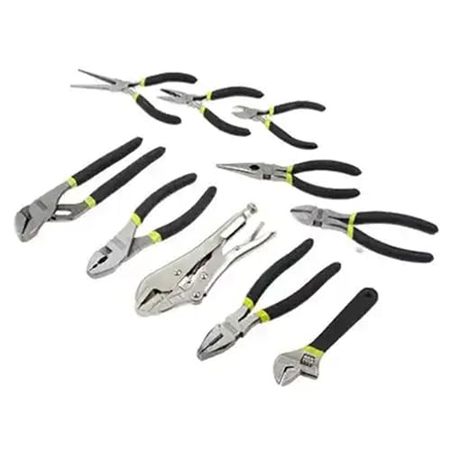 Master Mechanic 10 Piece Carbon Steel Pliers and Wrench Tool Set, JK2019002